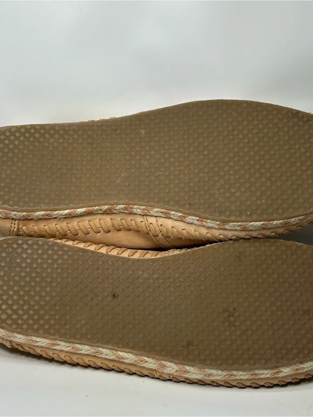 TOMS Tan Leather Alpargata Slip-On Espadrille Shoes